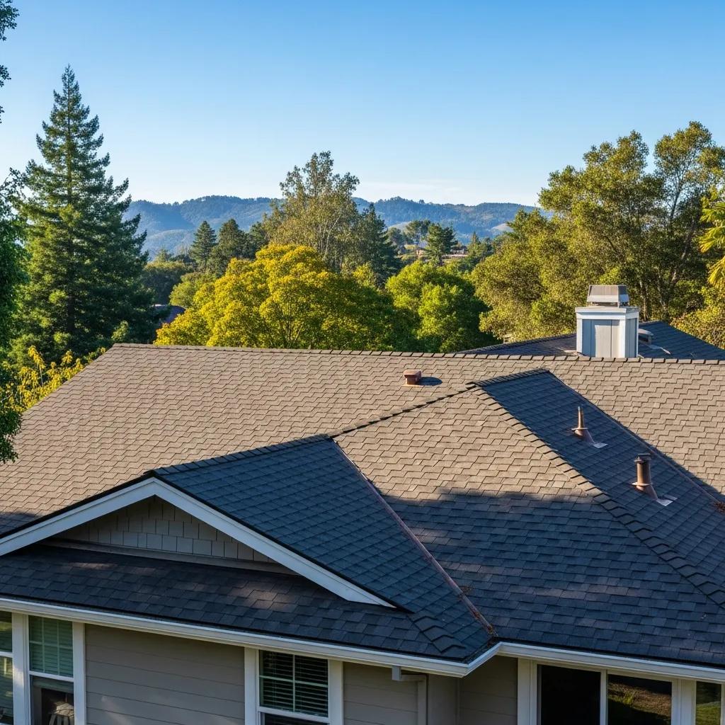 Well-maintained roof on a home in Sonoma County, emphasizing safety and security